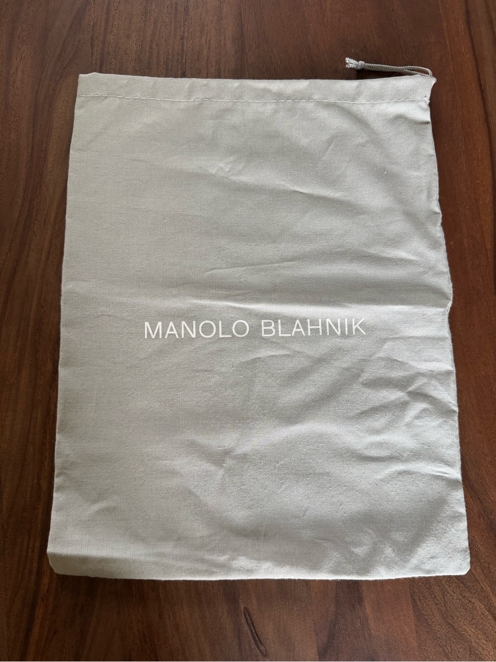 Manolo Blahnik Grey Logo Drawstring Bag